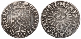 Śląsk, Stany Ewangelickie, 3 krajcary 1635, Wrocław - nieopisany EVAN SIL