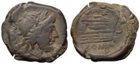 Saufeia (152 a.C.) Semisse - Testa di Saturno a d. - R/ Prua a d. - Cr. 204/3 AE (g 12,94)
BB