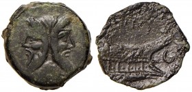 Titia - Q. Titius (90 a.C.) Asse - Testa di Giano - R/ Prua a d. - Cr. 341/4 AE (g 13,54)
qBB