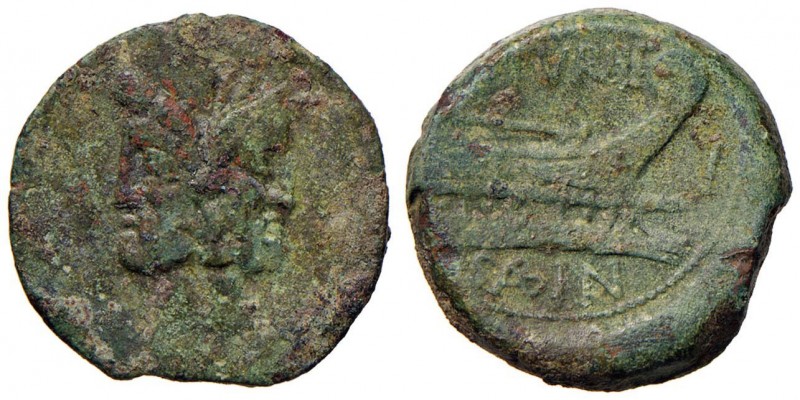 Tituria - L. Titurius L. f Sabinus - Asse (89 a.C.) Testa di Giano - R/ Prua a d...