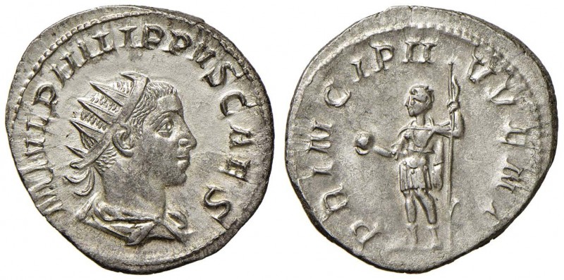Filippo II (244-249) Antoniniano - Busto radiato a d. - R/ PRINCIPI IVVENT, Fili...