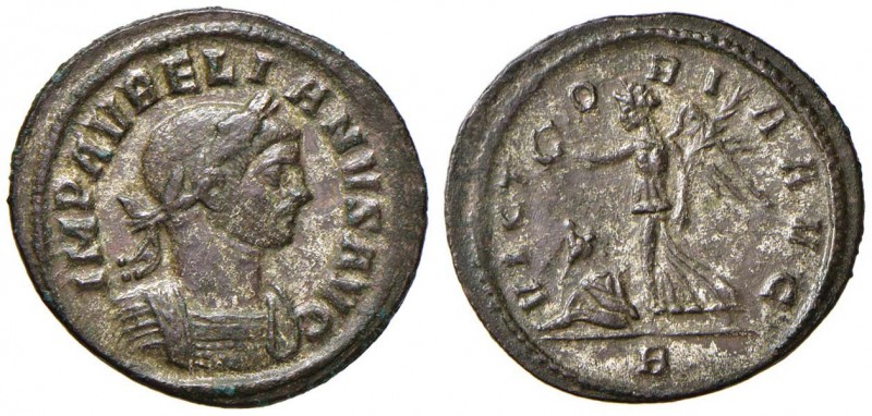 Aureliano (270-275) Denario - Busto laureato a d. - R/ La Vittoria andante a s. ...