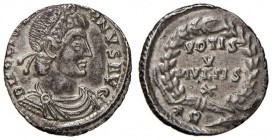 Giuliano II (361-363) Siliqua (Treveri) Busto diademato a d. - R/ Scritta in corona - RIC 364 AG (g 1,63)
SPL