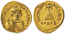 BISANZIO Costante II (641-668) Solido - Busto di fronte - R/ Croce potenziata, in esergo, CONOB - Sear 936 AU (g 4,48) R
SPL