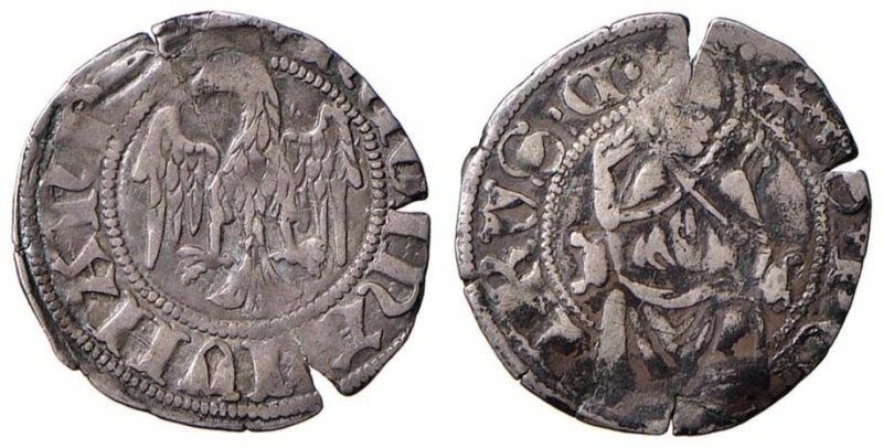 AQUILA Giovanna II di Durazzo (1414-1435) Cella - MIR 58 AG (g 0,90) Frattura de...