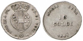 FIRENZE Ferdinando III (1814-1824) 10 Soldi 1821 - MIR 439/1 AG (g 1,86) R Modesti depositi
BB+