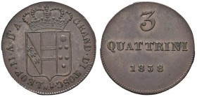 FIRENZE Leopoldo II (1824-1859) 3 Quattrini 1838 - Gig. 83 CU (g 2,00) R
SPL+