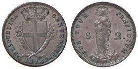 GENOVA Repubblica (1814) 2 Soldi 1814 - MIR 394 MI (g 2,15) 
qFDC