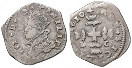 MESSINA Filippo III (1598-1621) 3 Tarì 1610 sigla D C - MIR 346/2 AG (g 7,00)
MB+