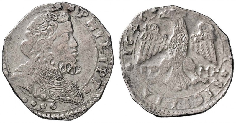 MESSINA Filippo IV (1621-1665) 4 Tarì 1646 sigla IP MP - MIR 355/17 AG (g 10,61)...