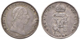 MILANO Francesco I (1815-1835) Mezza lira 1823 - Gig. 77a AG (g 2,18) R Cifra 3 della data su 2, difetto di conio al D/
BB+