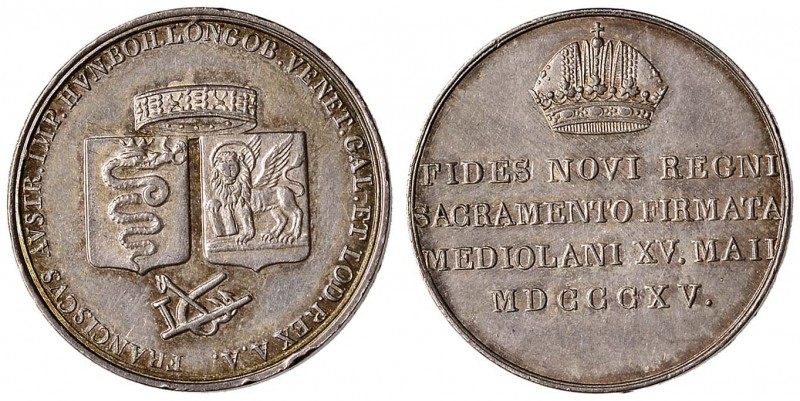 MILANO Francesco I (1815-1835) Medaglia 1815 del Giuramento - Crippa 21/B AG (g ...