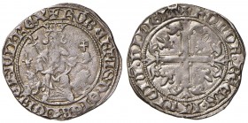 NAPOLI Roberto d’Angiò (1309-1343) Gigliato con giglio nel campo del D/ - MIR 28/2 AG (g 3,95) Bella patina 
BB