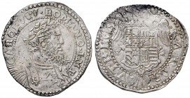 NAPOLI Carlo V (1516-1556) Mezzo Ducato sigla IBR - MIR 135 AG (g 14,93) Schiacciature
BB+