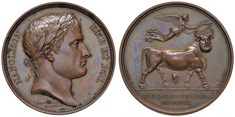 NAPOLI Medaglia 1806 - L’imperatore Napoleone conquista il regno di Napoli Bronz...