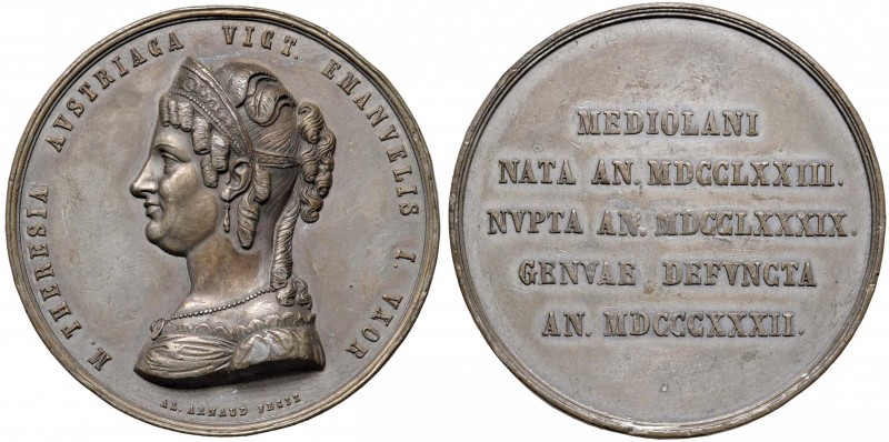 NAPOLI Medaglia 1865 - Commemorativa per la morte di Maria Teresa d’Asburgo-Este...