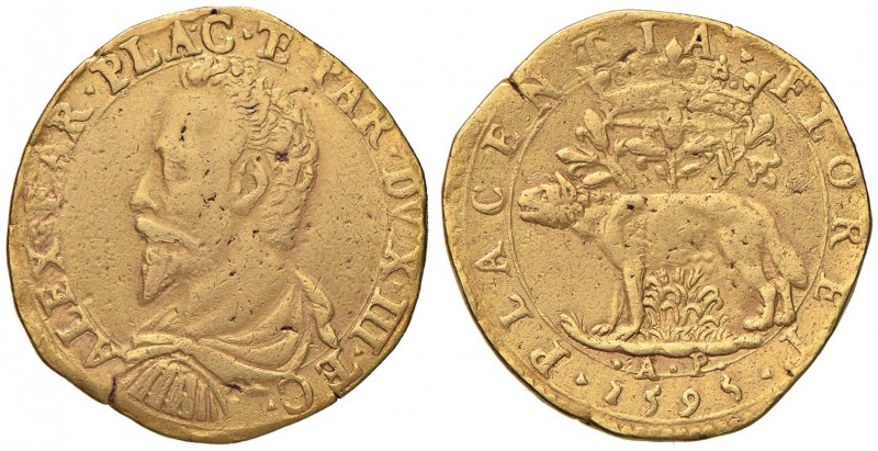 PIACENZA Alessandro Farnese (1586-1591) Quadrupla 1595 - MIR 1137/7 AU (g 11,86)...