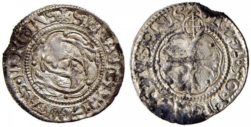 SIENA Repubblica (1404-1555) Grossetto da 4 soldi - MIR 533/2 AG (g 1,10) RR Oss...