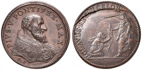 Pio V (1566-1572) Medaglia - Mazio 102 AE (g 13,84) Riconio 
FDC