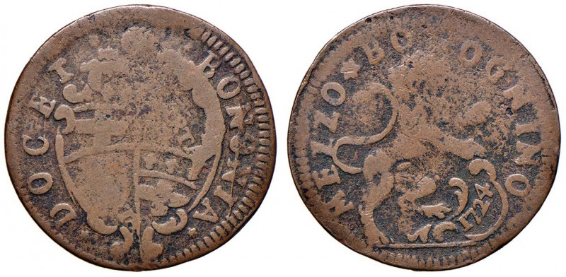 Benedetto XIII (1724-1730) Bologna - Mezzo Bolognino 1724 - CU (g 5,55)
MB