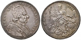Benedetto XIV (1740-1758) Scudo 1753 A. XIV - Munt. 44 AG (g 26,51) Traccia d’appiccagnolo e fondi ripassati
BB