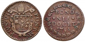 PIO VI (1774 - 1799) Bologna - Quattrino 1784 - Munt. 297 CU (g 2,25)
BB+
