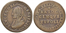 Pio VI (1775-1799) Tivoli Madonnina 1797 - Munt. 423 CU (g 15,30) Piccole mancanze
BB
