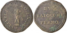 Repubblica romana (1798-1799) Fermo 2 Baiocchi - Bruni 18 CU (g 18,58) 
BB