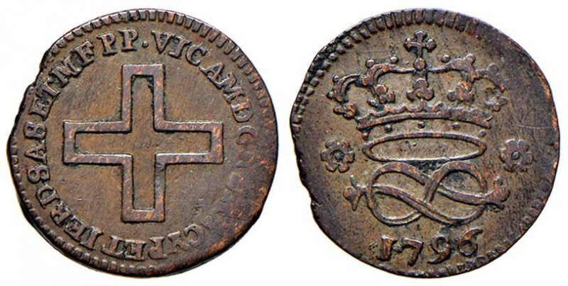 Vittorio Amedeo III (1773-1796) 2 Denari 1796 - Nomisma 430 CU (g 1,74)
qBB