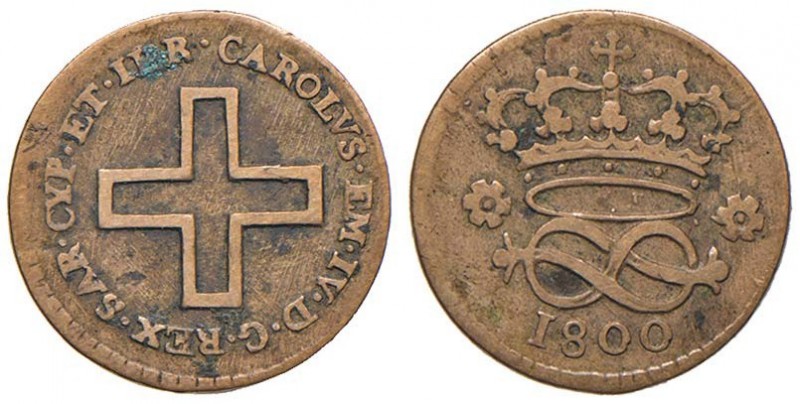 Carlo Emanuele IV (1796-1802) 2 Denari 1800 - Nomisma 494 CU (g 1,83)
qBB