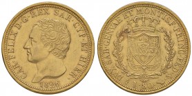 Carlo Felice (1821-1831) 80 Lire 1826 T - Nomisma 525 AU Colpetti al bordo 
BB+