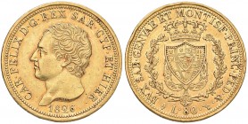Carlo Felice (1821-1831) 80 Lire 1826 T - Nomisma 525 AU Colpi al bordo
BB+