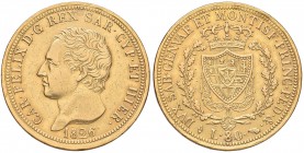 Carlo Felice (1821-1831) 80 Lire 1826 T - Nomisma 525 AU Graffietti diffusi
BB