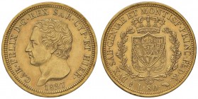 Carlo Felice (1821-1831) 80 Lire 1827 T - Nomisma 527 AU Minimi colpetti al bordo 
SPL