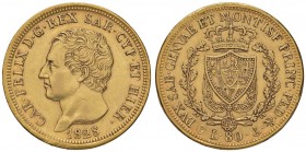 Carlo Felice (1821-1831) 80 Lire 1828 G - Nomisma 528 AU Colpi al bordo 
BB/BB+