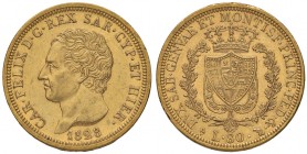 Carlo Felice (1821-1831) 80 Lire 1828 T L - Nomisma 529 AU
SPL