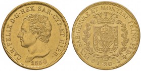 Carlo Felice (1821-1831) 80 Lire 1830 G - Nomisma 532 AU Lucidata
BB+