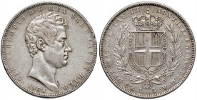 Carlo Alberto (1831-1849) 5 Lire 1838 G - Nomisma 688 AG Graffietti diffusi al D/, colpetti al bordo
BB/BB+