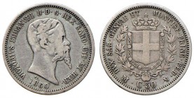 Vittorio Emanuele II (1849-1861) 50 Centesimi 1860 M - Nomisma 818 AG
MB