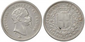 Vittorio Emanuele II re eletto (1859-1861) 50 Centesimi 1860 F - Nomisma 835 AG 
qBB