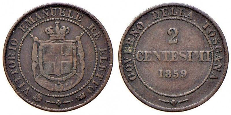 Vittorio Emanuele II re eletto (1859-1861) 2 Centesimi 1859 - Nomisma 840 CU
BB