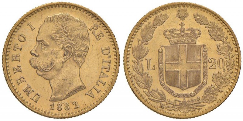 Umberto I (1878-1900) 20 Lire 1882 - Nomisma 981 AU Minimi graffietti nei campi...