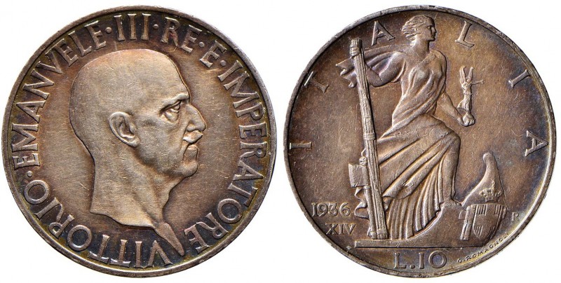 Vittorio Emanuele III (1900-1946) 10 Lire 1936 - Nomisma 1121 AG
qFDC