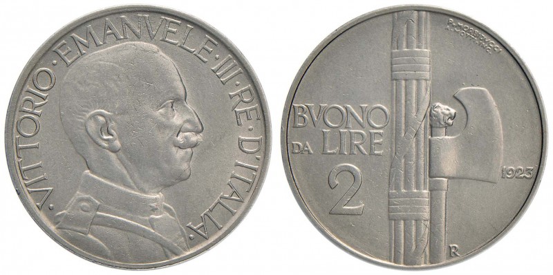 Vittorio Emanuele III (1900-1946) 2 Lire 1923 - Pag. 741; Mont. 161 NI
SPL