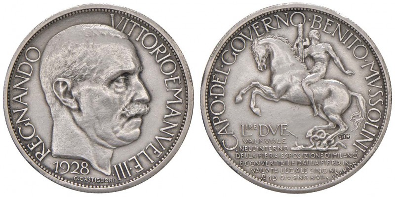 Vittorio Emanuele III (1900-1946) Buono da 2 Lire 1928 Fiera di Milano - Nomisma...