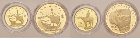 REPUBBLICA ITALIANA 50 e 20 Euro 2003 Arti: Italia, Austria - AU (g 16,13 + 6,45) Lotto di due monete, senza astuccio 
FS