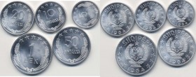 ALBANIA Serie 1964. Lotto di cinque monete
FDC