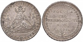 BOLIVIA Medaglia 1808 Fedeltà a Ferdinando VII, zecca di Potosì - AG (g 27,00 - Ø 38 mm)
qBB