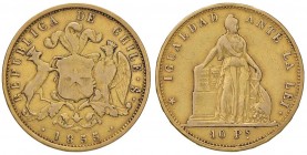 CILE 10 Pesos 1855 - KM 131 Au (g 15,16)
MB