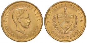 CUBA 5 Pesos 1916 - KM 19; Fr. 4 AU (g 8,39)
FDC